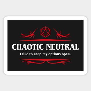 Chaotic Neutral Tabletop RPG Addict Sticker